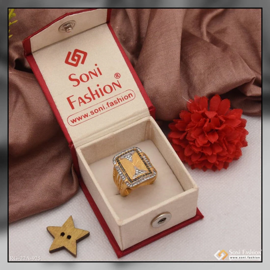 1 Gram Gold Forming Charming Design Premium-grade Quality Ring For Men - Style A925 - Image 2