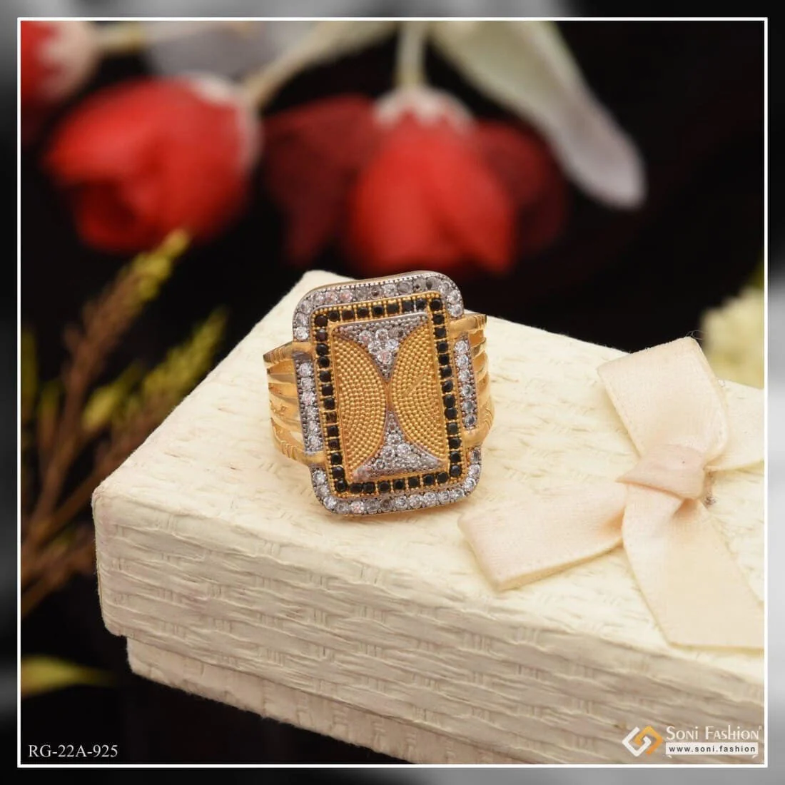 1 Gram Gold Forming Charming Design Premium-grade Quality Ring For Men - Style A925 - Image 3