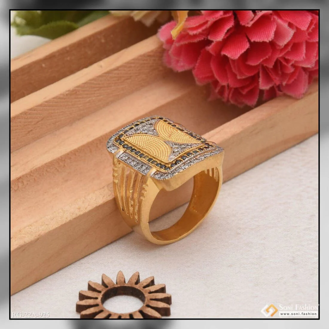 1 Gram Gold Forming Charming Design Premium-grade Quality Ring For Men - Style A925 - Image 5
