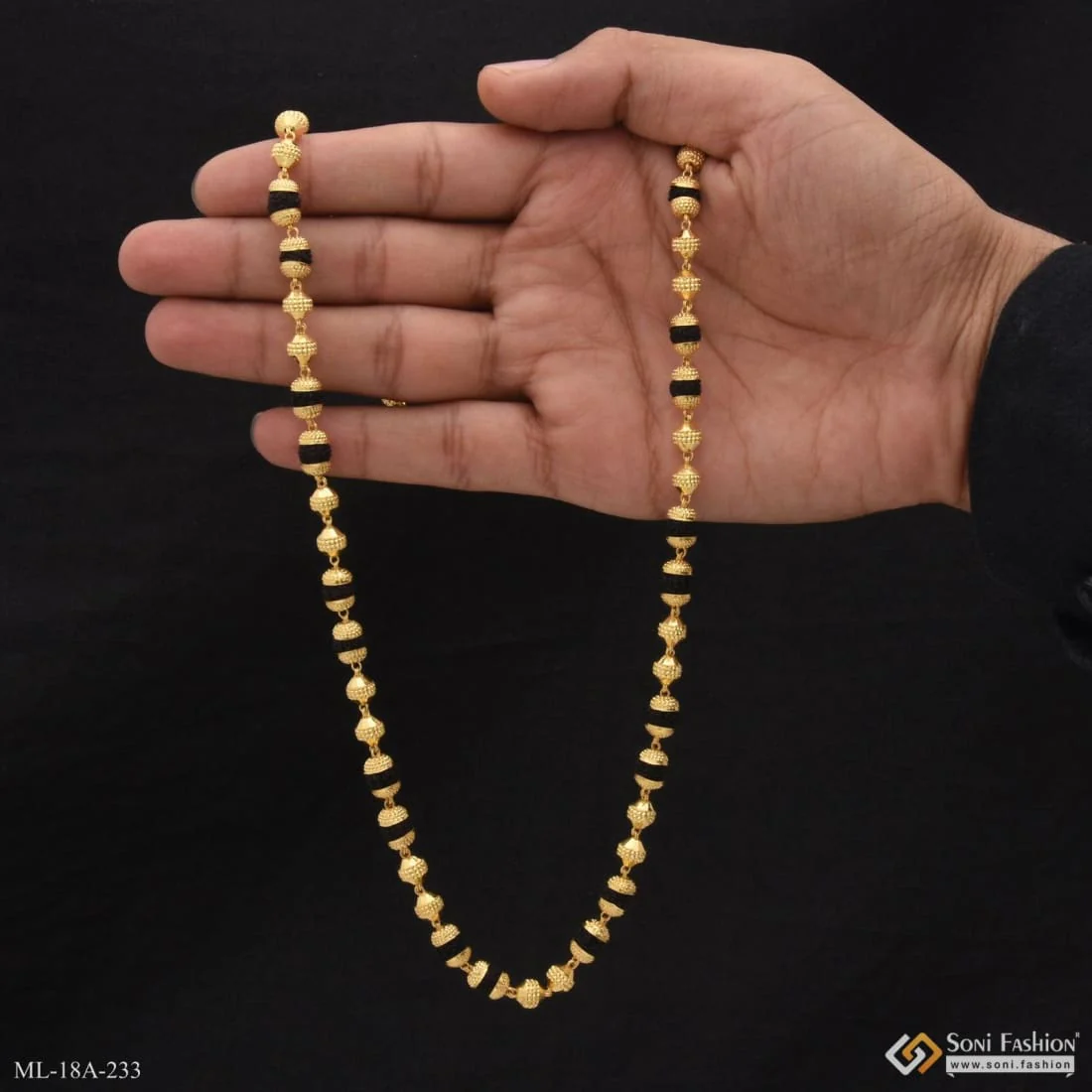 1 Gram Gold Forming Designer Design Best Quality Rudraksha Mala for Men - Style A233 - Image 7