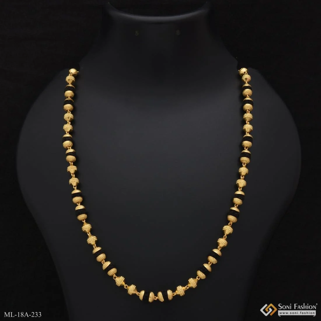 1 Gram Gold Forming Designer Design Best Quality Rudraksha Mala for Men - Style A233 - Image 8