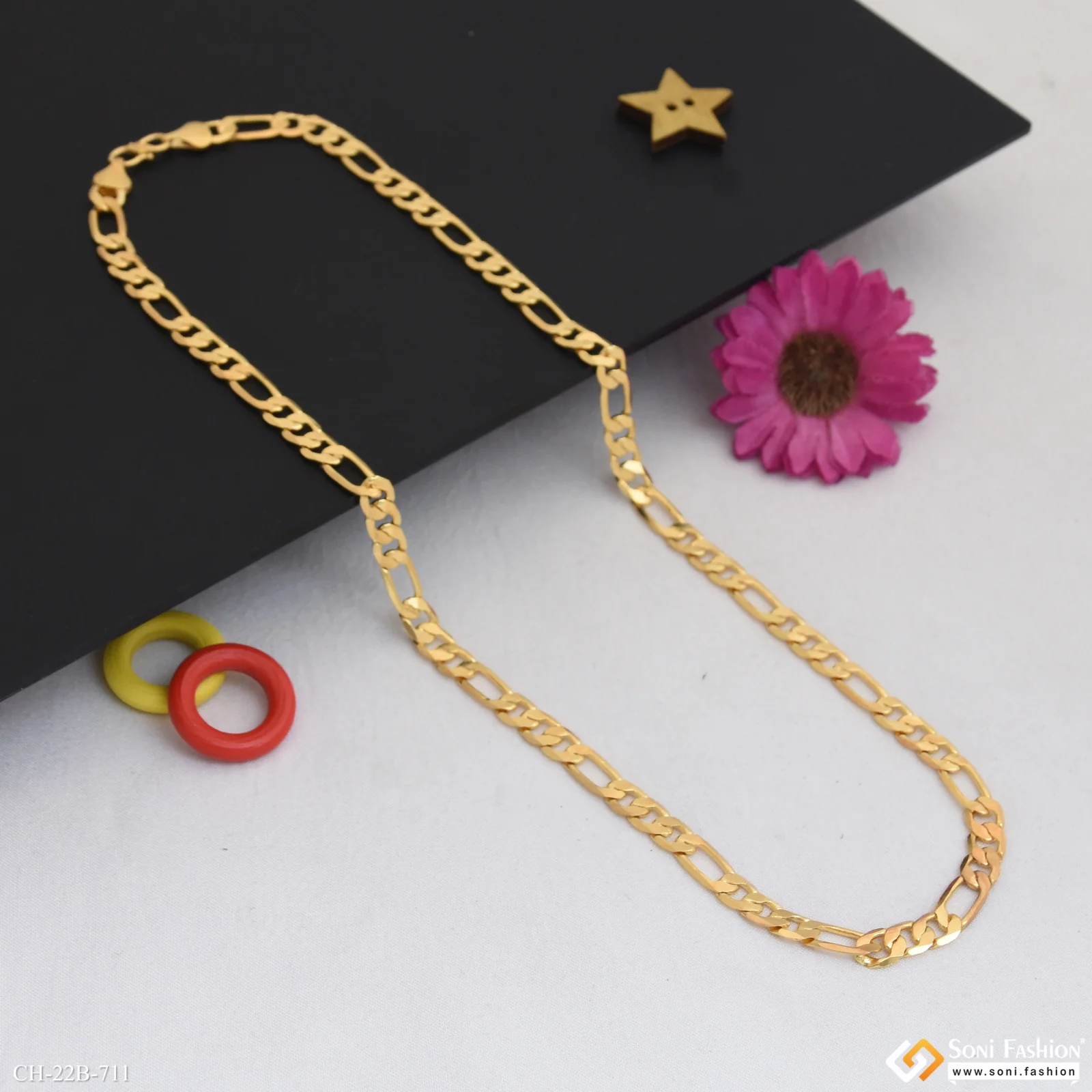 1 Gram Gold Forming Designer Sachin Chain for Men - Style B711 - Image 3