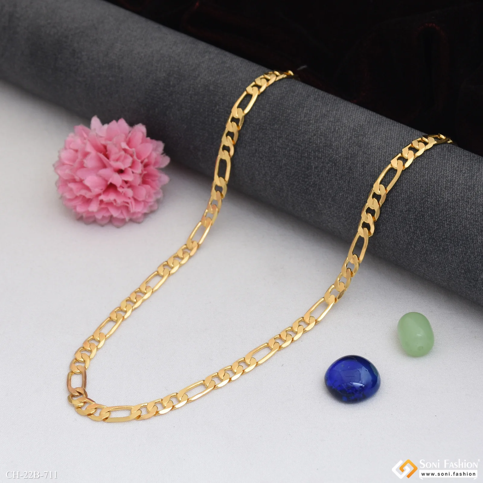 1 Gram Gold Forming Designer Sachin Chain for Men - Style B711 - Image 4