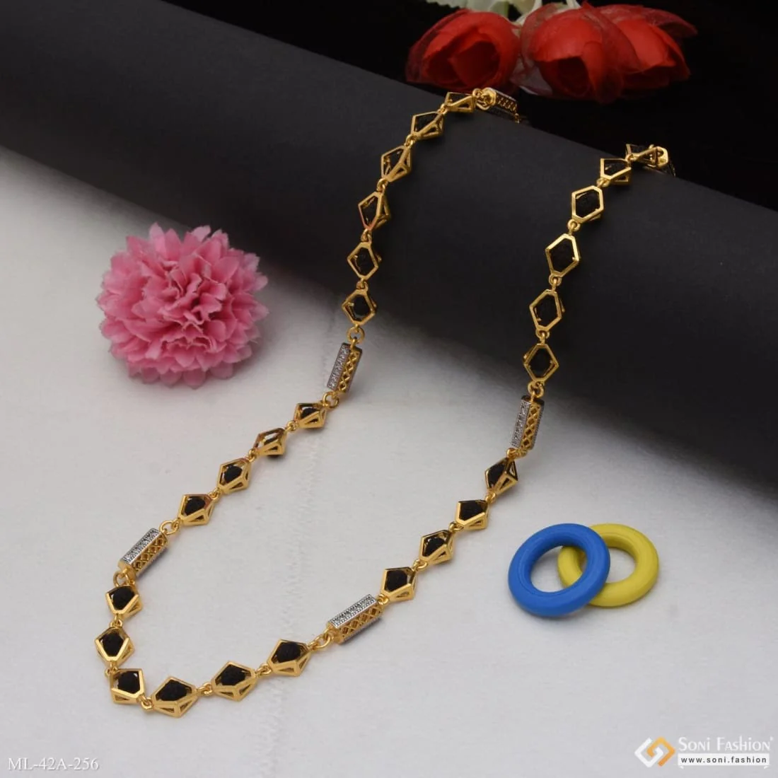 1 Gram Gold Forming Etched Design High-Quality Rudraksha Mala for Men - Style A256 - Image 6