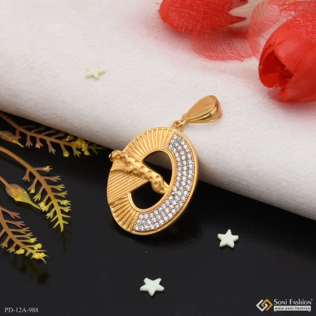 1 Gram Gold Forming Jaguar with Diamond Antique Design Pendant for Men - Style A988 - Image 2