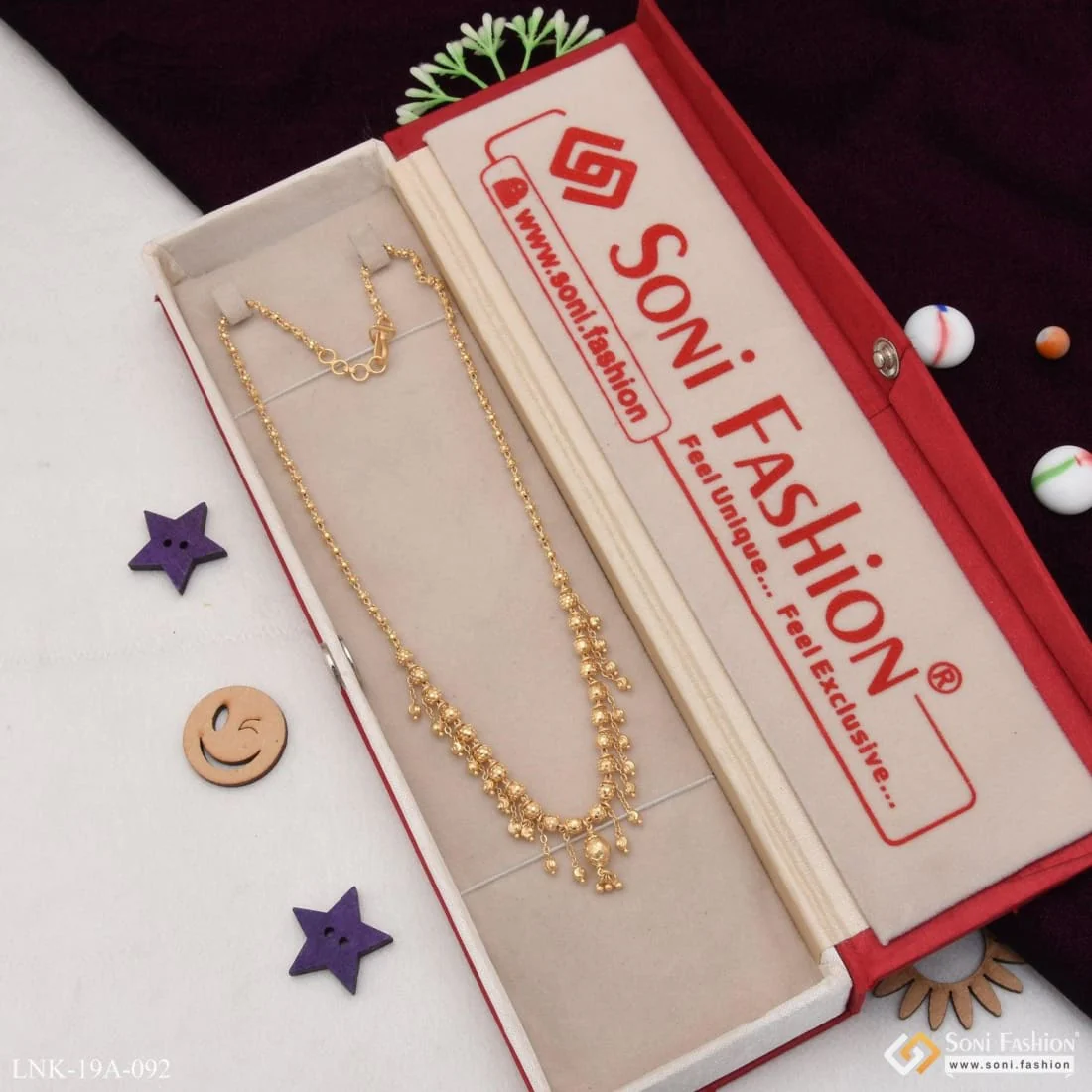 1 Gram Gold Forming Lovely Design Necklace for Ladies - Style A092 - Image 3