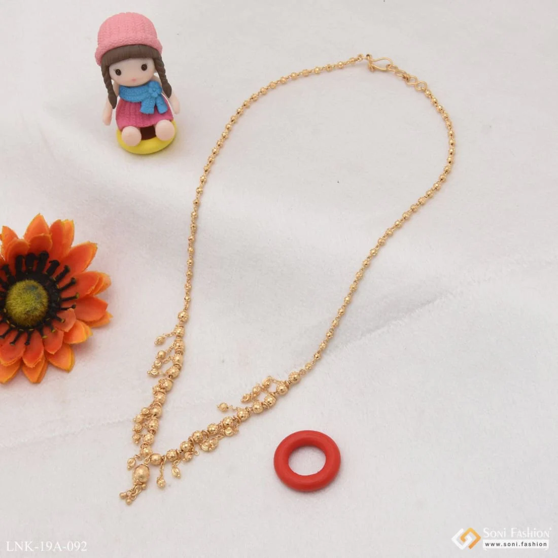 1 Gram Gold Forming Lovely Design Necklace for Ladies - Style A092 - Image 6