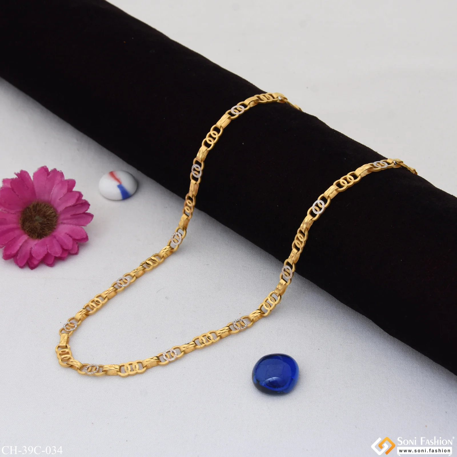 1 Gram Gold Forming Round Linked Distinctive Design Best Quality Chain - Style C034 - Image 5