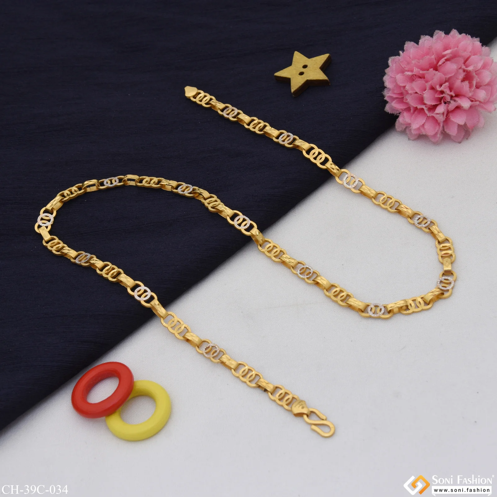 1 Gram Gold Forming Round Linked Distinctive Design Best Quality Chain - Style C034 - Image 6