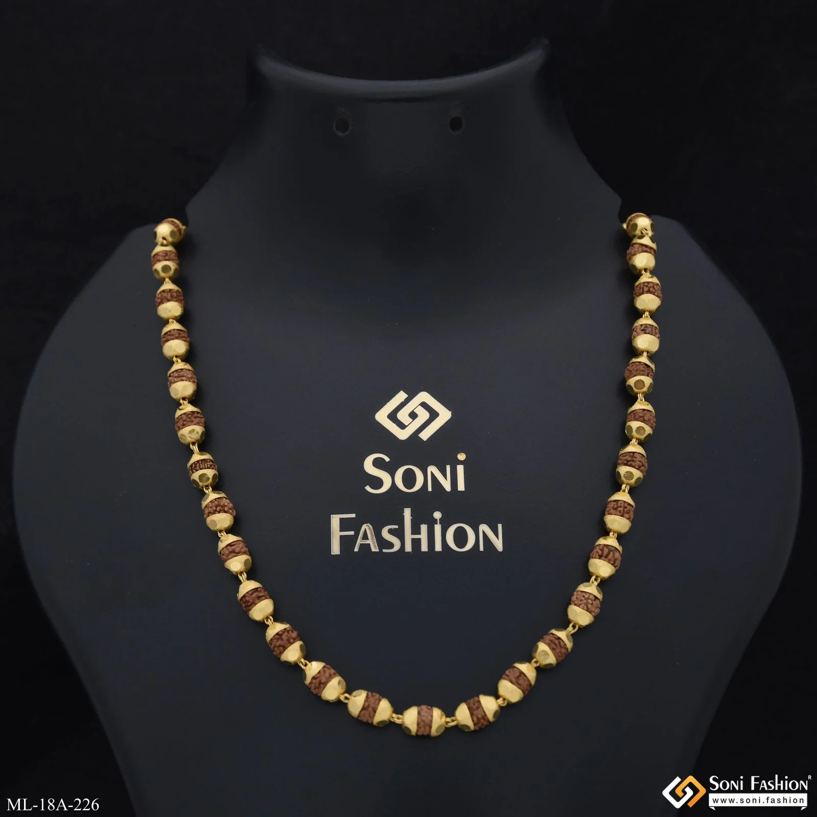 1 Gram Gold Forming Stylish Design Best Quality Rudraksha Mala For Men - Style A226 - Image 2