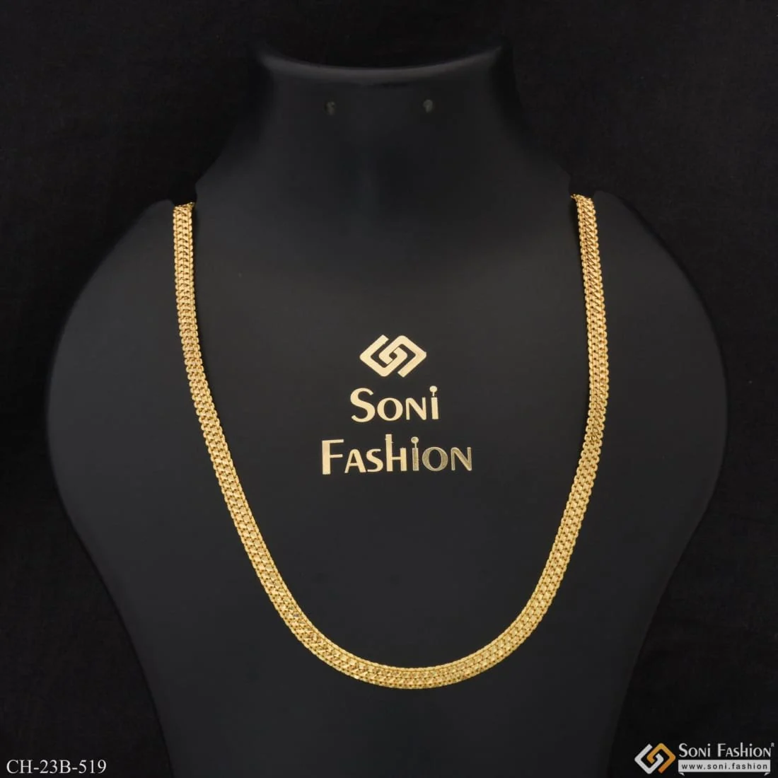 1 Gram Gold Forming Superior Quality Unique Design Gold Plated Chain - Style B519 - Image 5