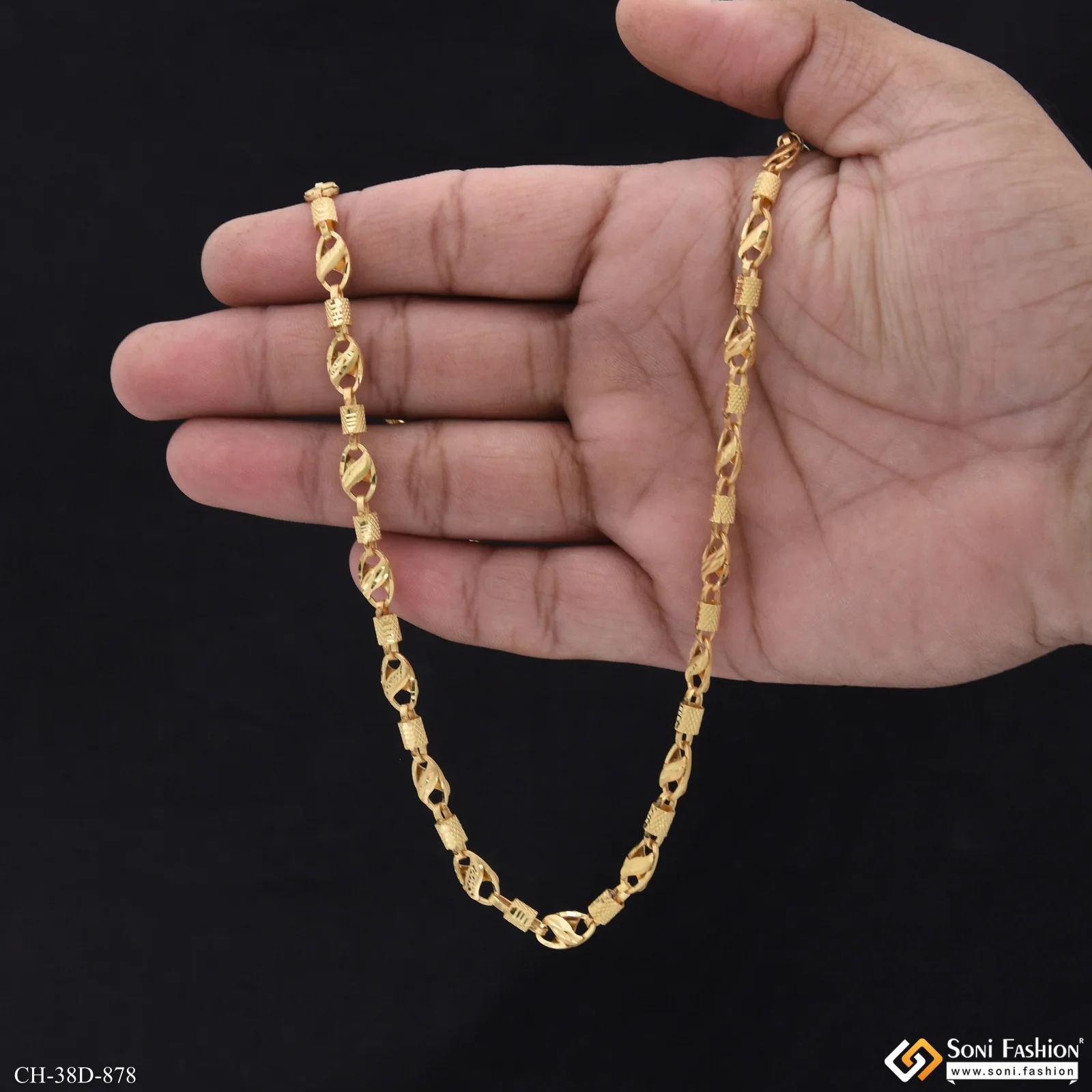 1 Gram Gold Plated 2 In 1 Awesome Design Kohli Chain for Men - Style D878 - Image 2