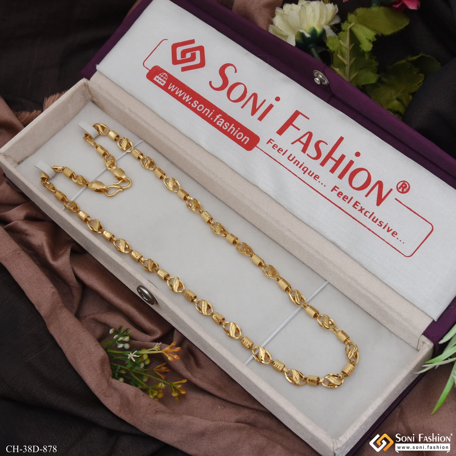 1 Gram Gold Plated 2 In 1 Awesome Design Kohli Chain for Men - Style D878 - Image 3