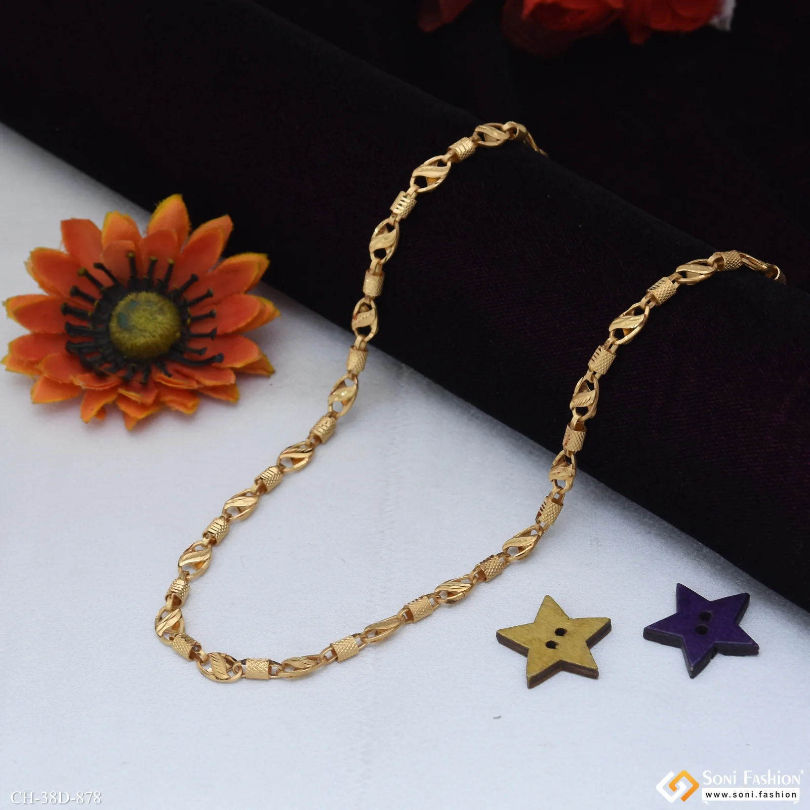 1 Gram Gold Plated 2 In 1 Awesome Design Kohli Chain for Men - Style D878 - Image 4