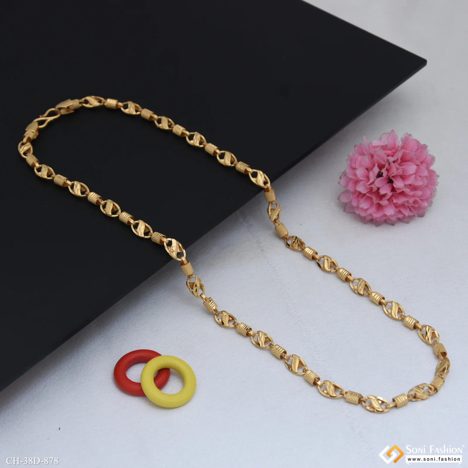 1 Gram Gold Plated 2 In 1 Awesome Design Kohli Chain for Men - Style D878 - Image 5