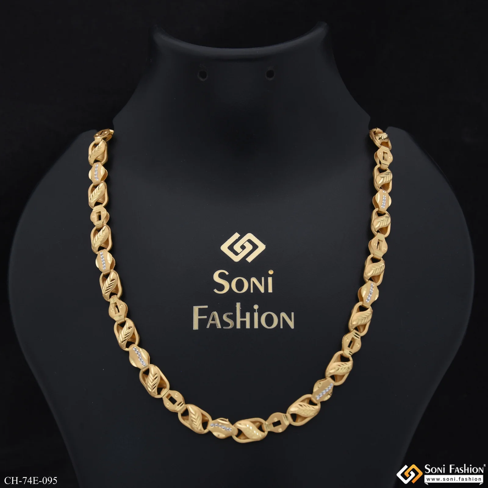 1 Gram Gold Plated 2 In 1 Awesome Design Kohli Chain for Men - Style E095