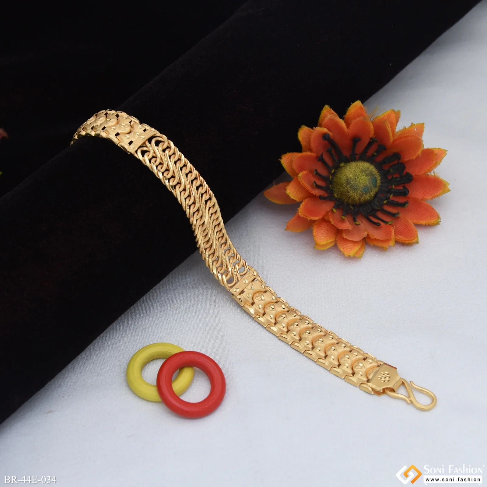 1 Gram Gold Plated 2 In 1 Awesome Design Pokal Bracelet for Men - Style E034 - Image 3
