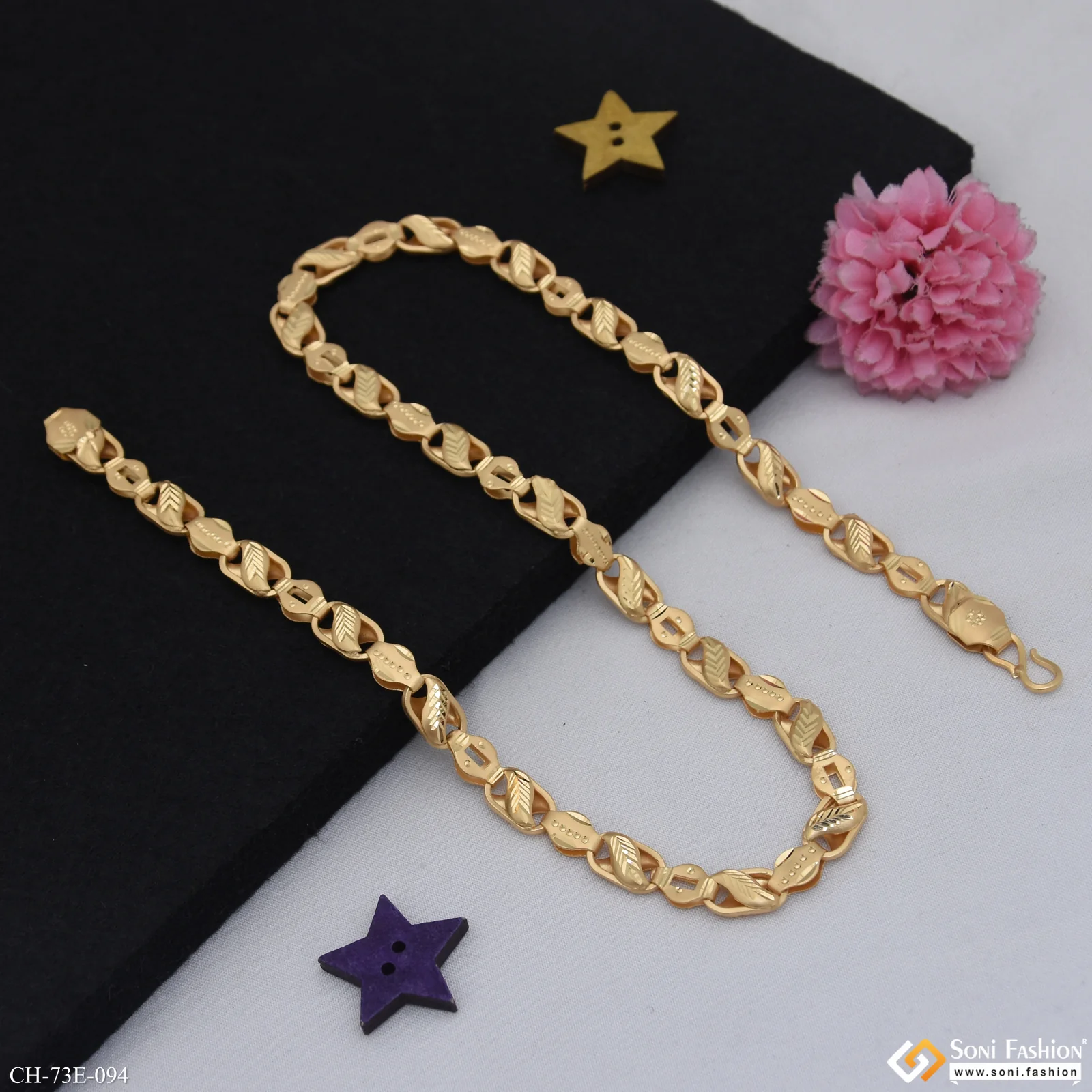 1 Gram Gold Plated 2 In 1 Best Quality Kohli Chain for Men - Style E094 - Image 5