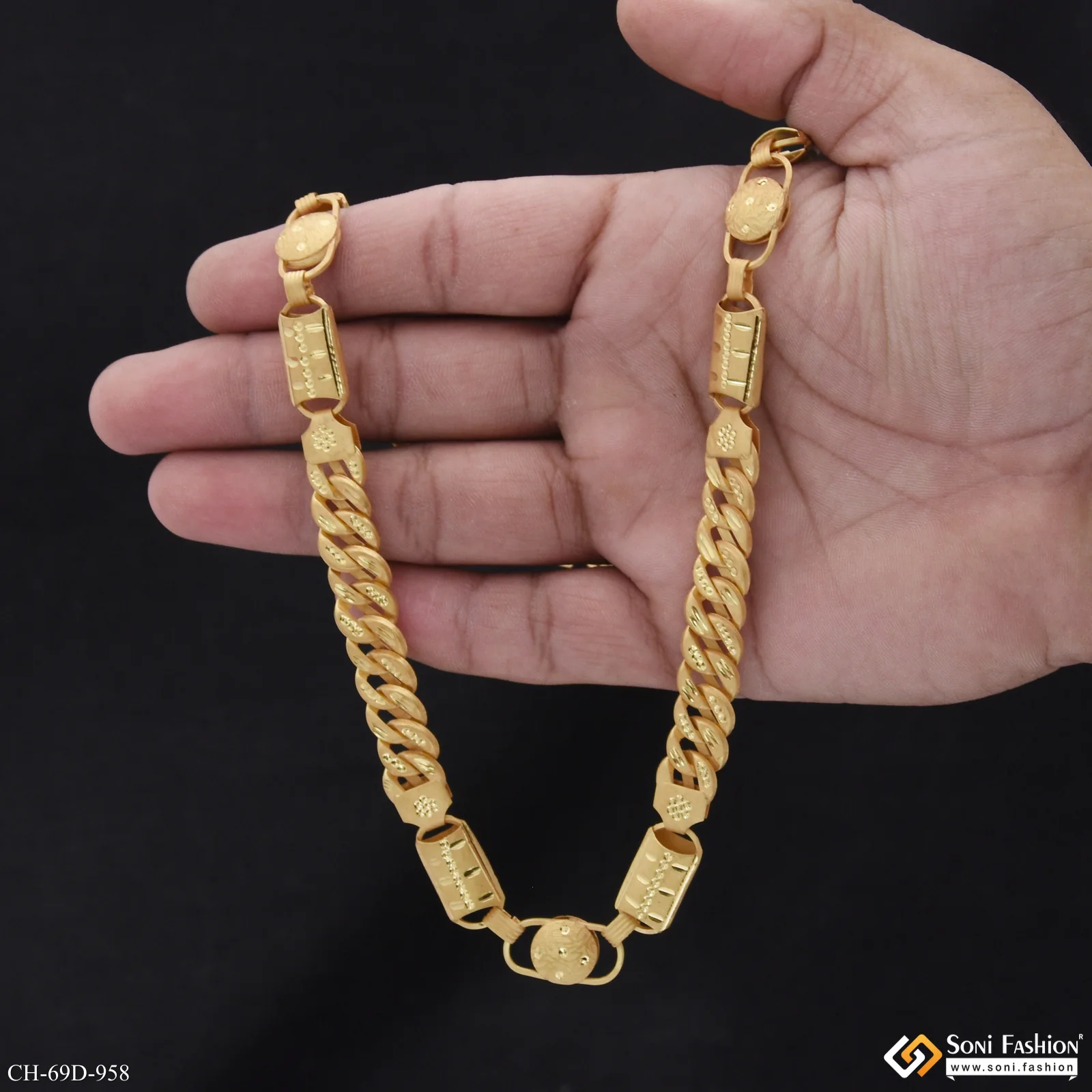1 Gram Gold Plated 2 In 1 Best Quality Pokal Chain for Men - Style D958 - Image 7