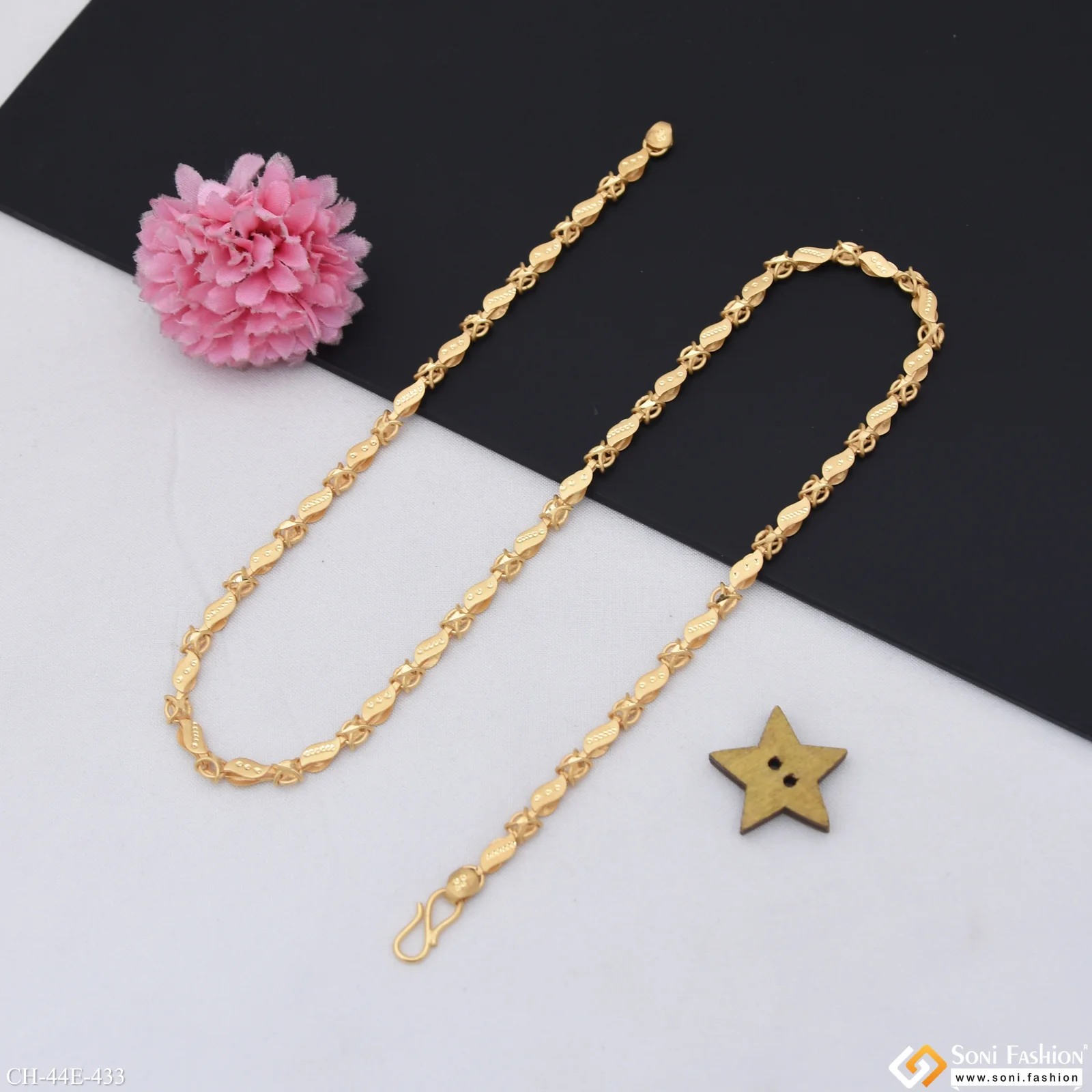 1 Gram Gold Plated 2 In 1 Chain for Men - Style E433 - Image 4