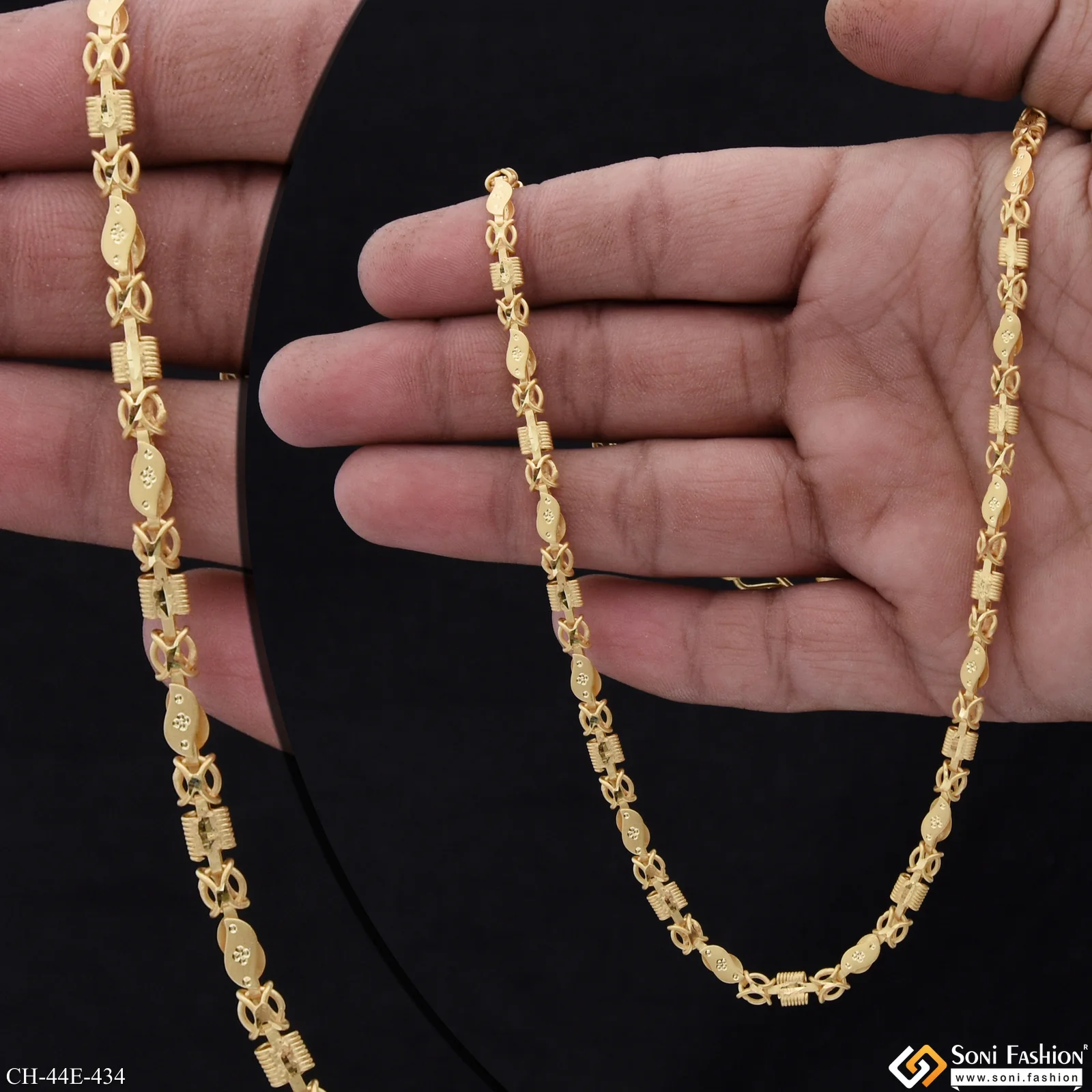 1 Gram Gold Plated 2 In 1 Chain for Men - Style E434 - Image 2