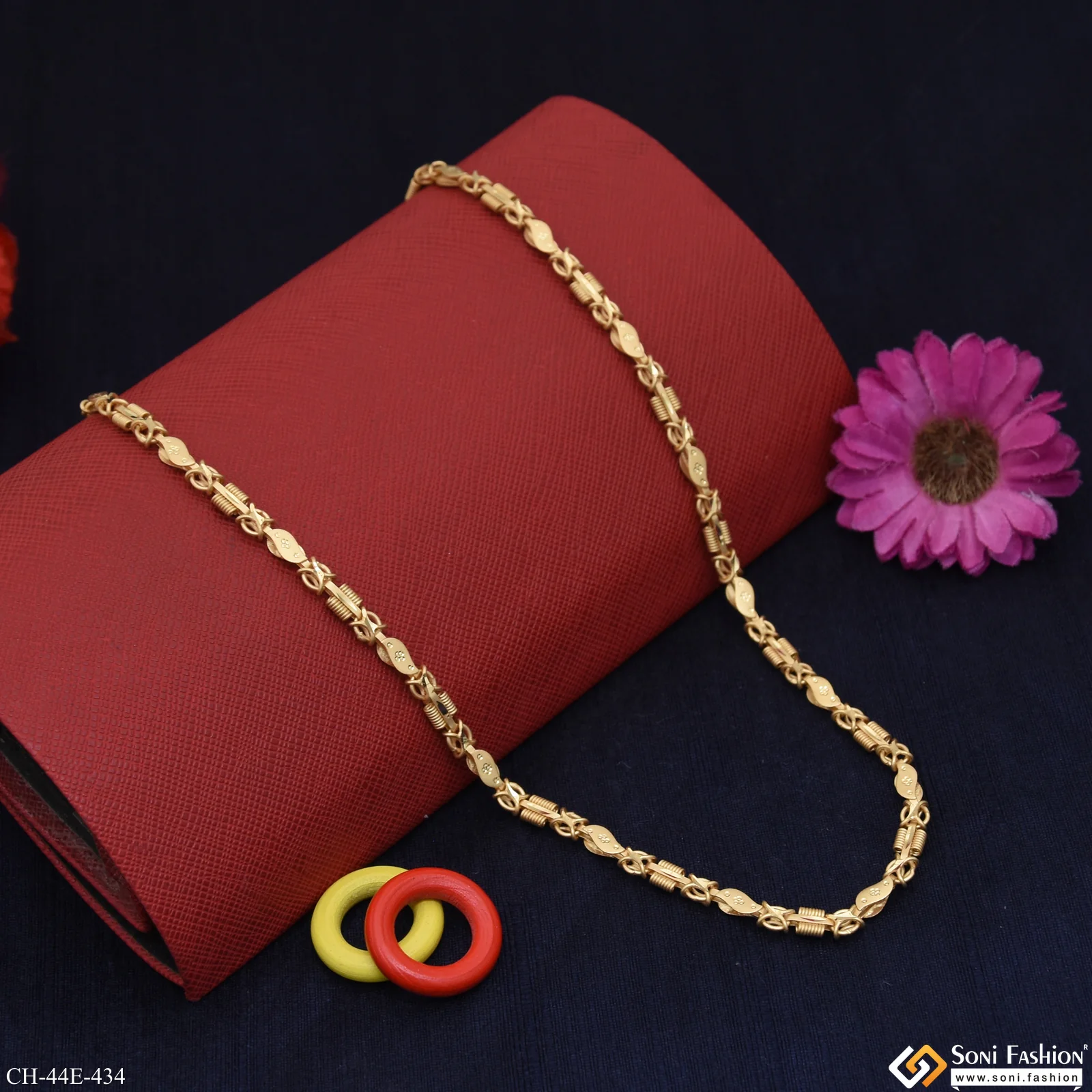 1 Gram Gold Plated 2 In 1 Chain for Men - Style E434 - Image 5