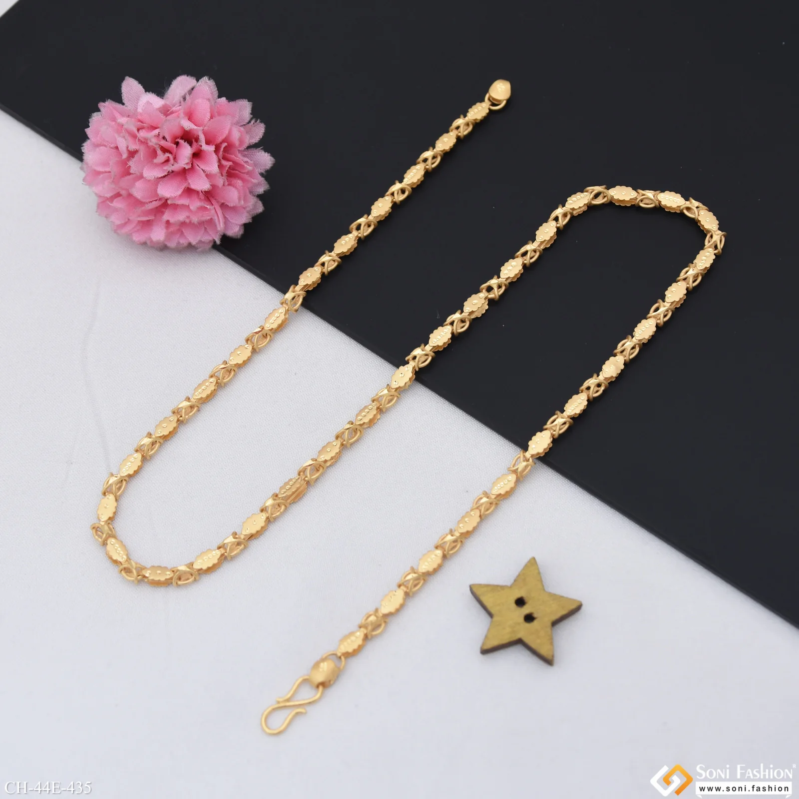 1 Gram Gold Plated 2 In 1 Chain for Men - Style E435 - Image 4