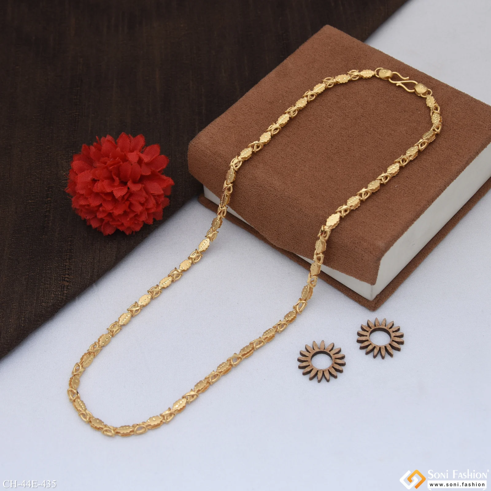 1 Gram Gold Plated 2 In 1 Chain for Men - Style E435 - Image 6