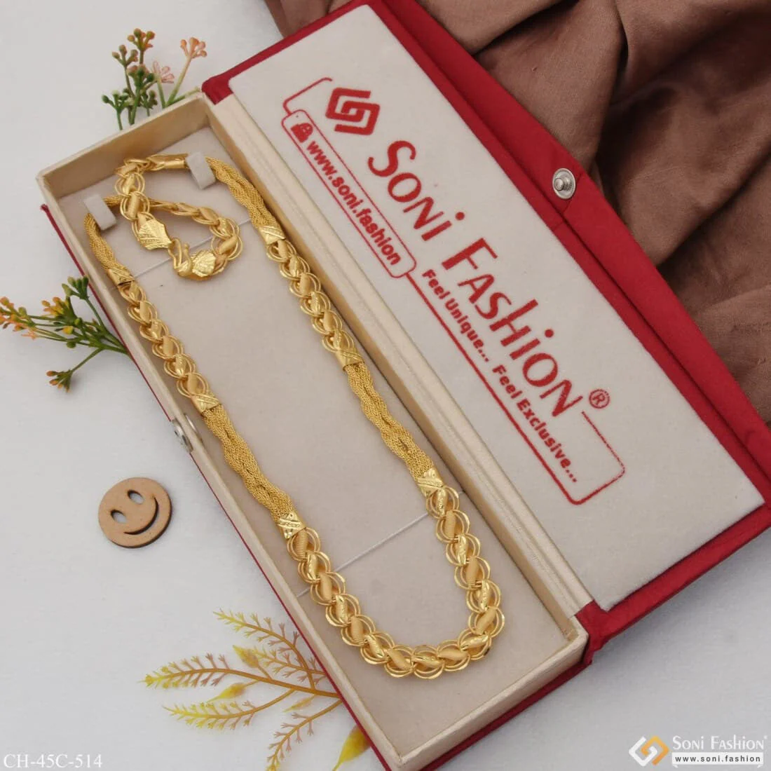 1 Gram Gold Plated 2 In 1 Finely Detailed Design Kohli Chain for Men - Style C514 - Image 2