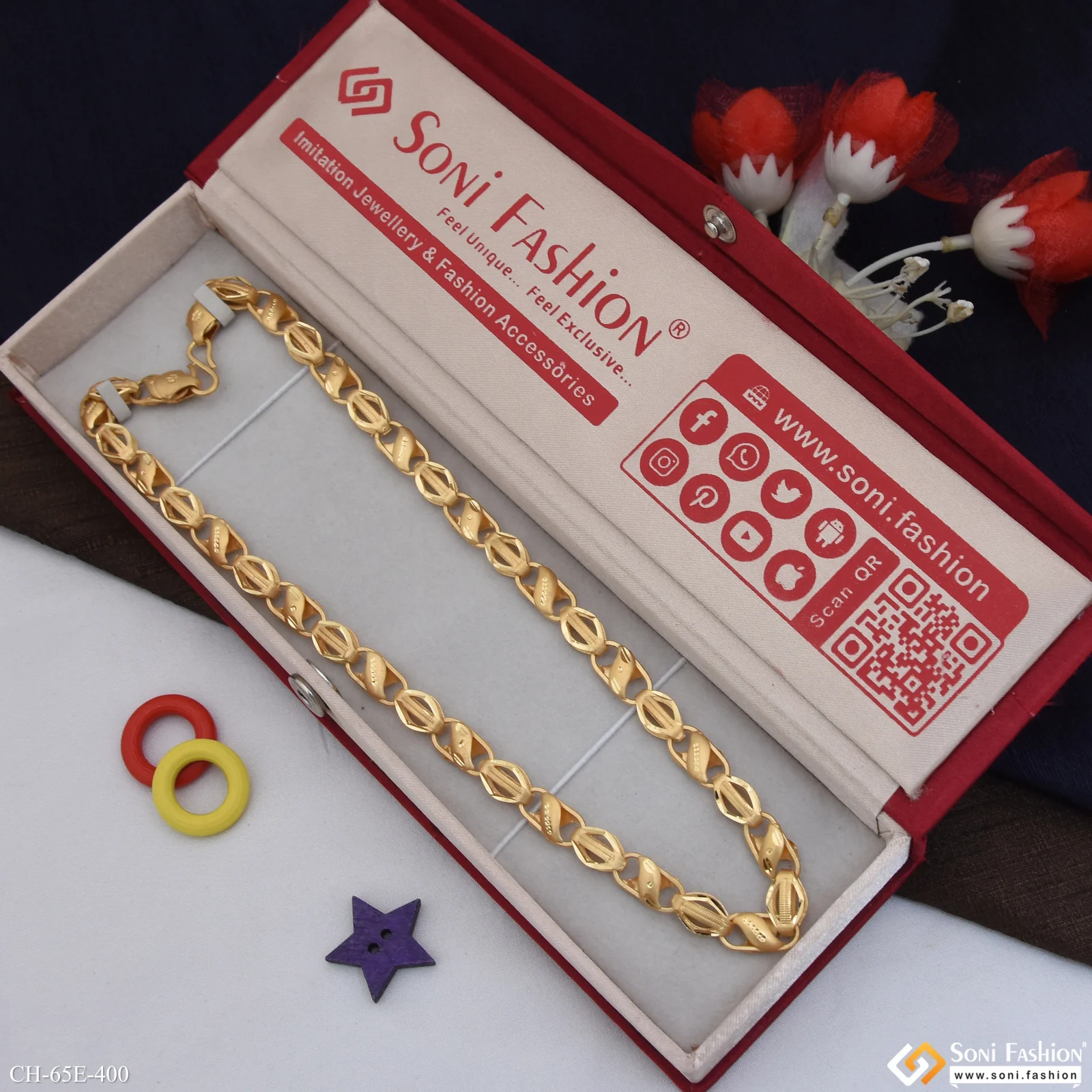 1 Gram Gold Plated 2 In 1 Kohli Chain for Men - Style E400 - Image 2