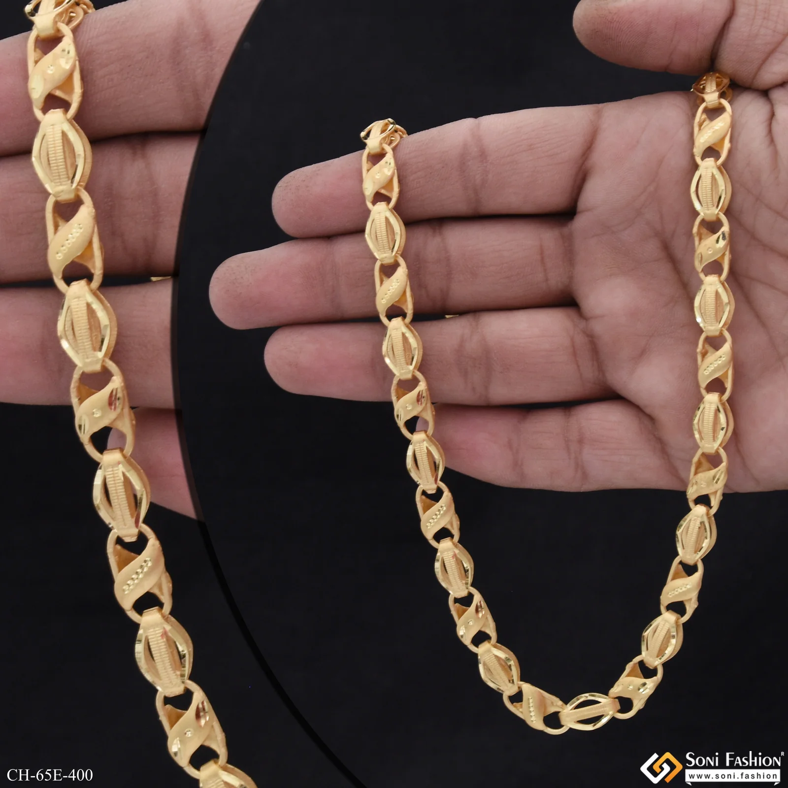 1 Gram Gold Plated 2 In 1 Kohli Chain for Men - Style E400 - Image 3
