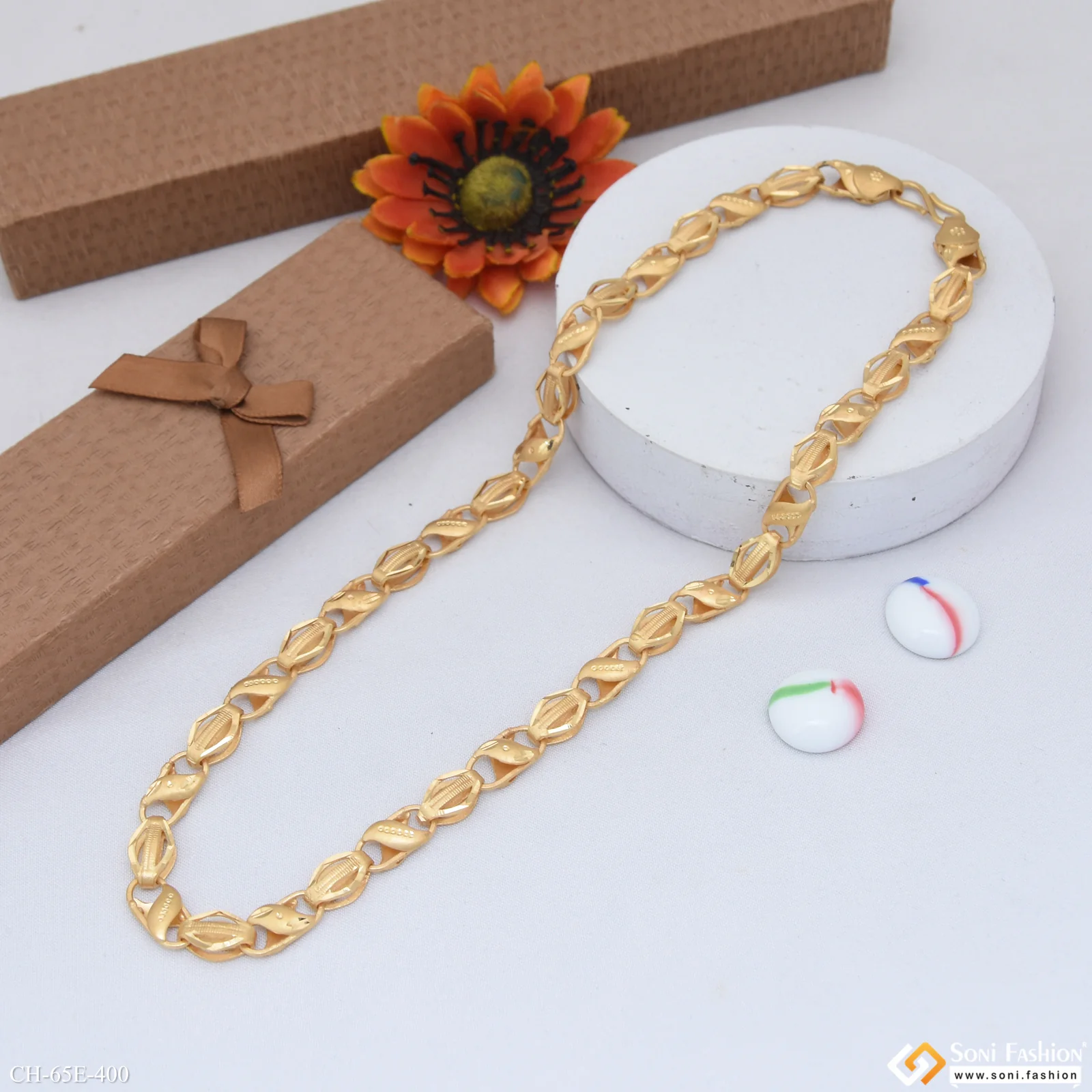 1 Gram Gold Plated 2 In 1 Kohli Chain for Men - Style E400 - Image 6