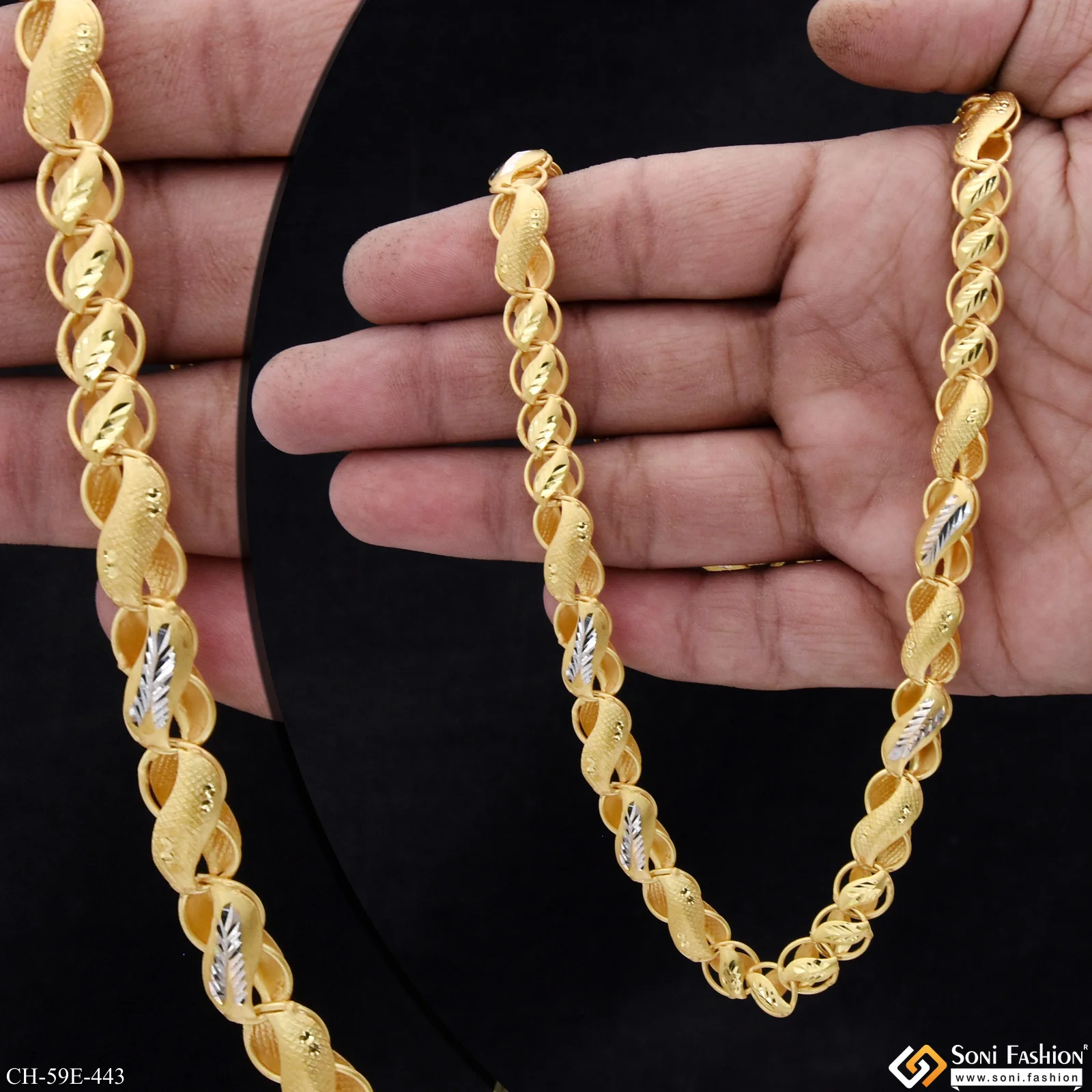 1 Gram Gold Plated 2 In 1 Kohli Chain for Men - Style E443 - Image 2