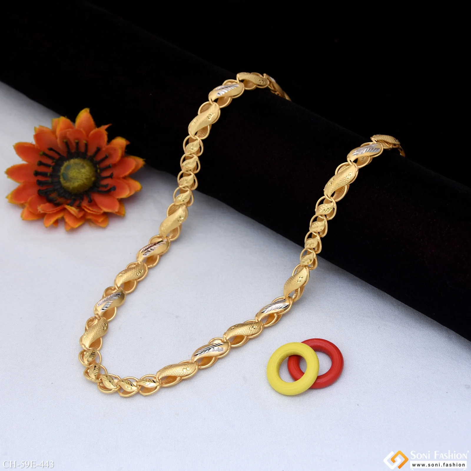 1 Gram Gold Plated 2 In 1 Kohli Chain for Men - Style E443 - Image 4