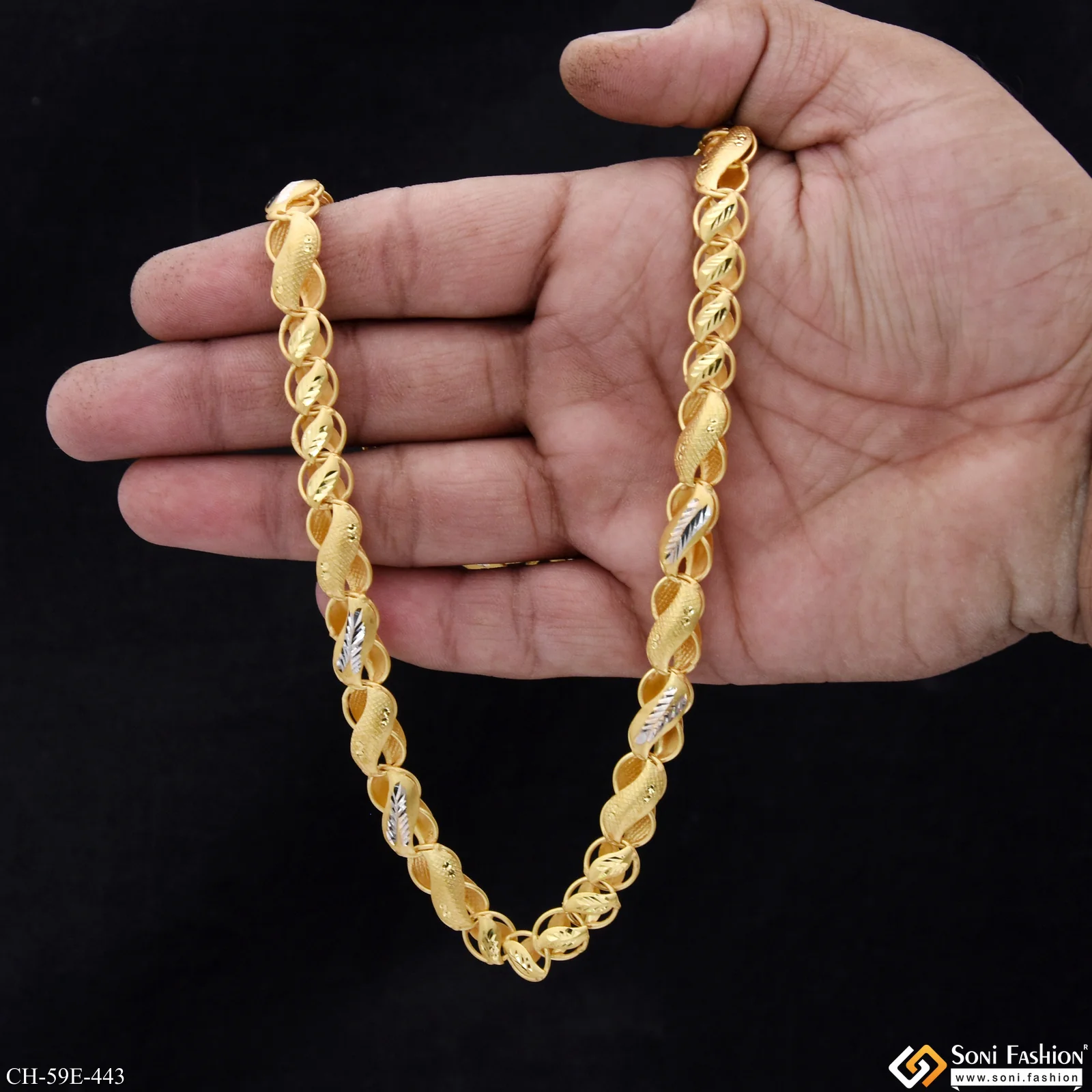 1 Gram Gold Plated 2 In 1 Kohli Chain for Men - Style E443 - Image 6