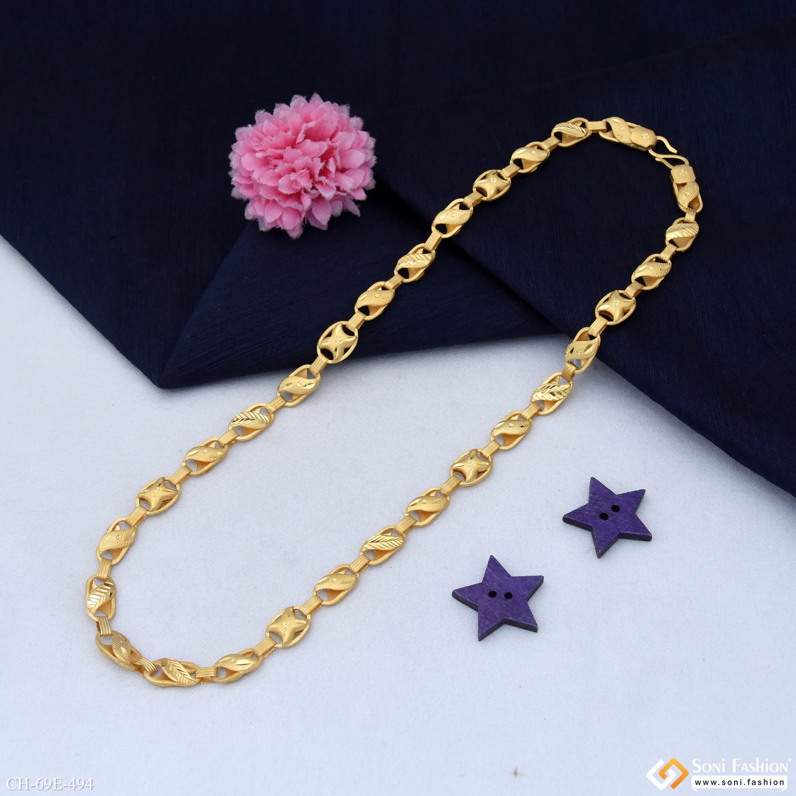 1 Gram Gold Plated 2 In 1 Kohli Chain for Men - Style E494 - Image 6