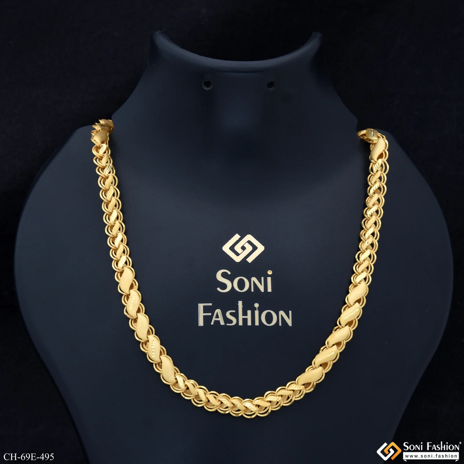 1 Gram Gold Plated 2 In 1 Kohli Chain for Men - Style E495