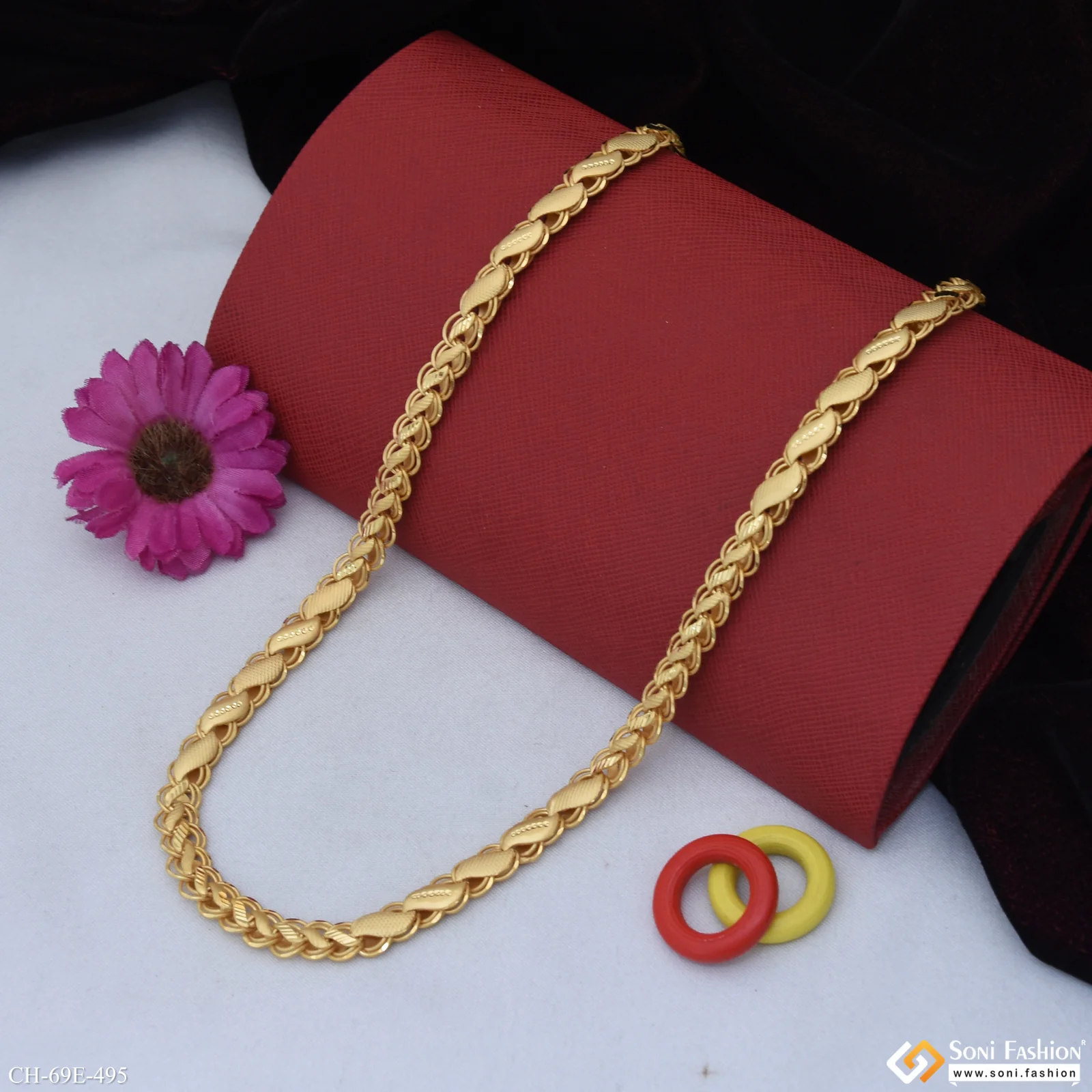 1 Gram Gold Plated 2 In 1 Kohli Chain for Men - Style E495 - Image 4