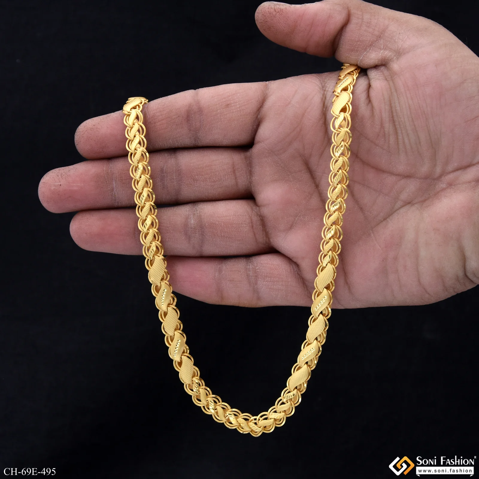 1 Gram Gold Plated 2 In 1 Kohli Chain for Men - Style E495 - Image 7