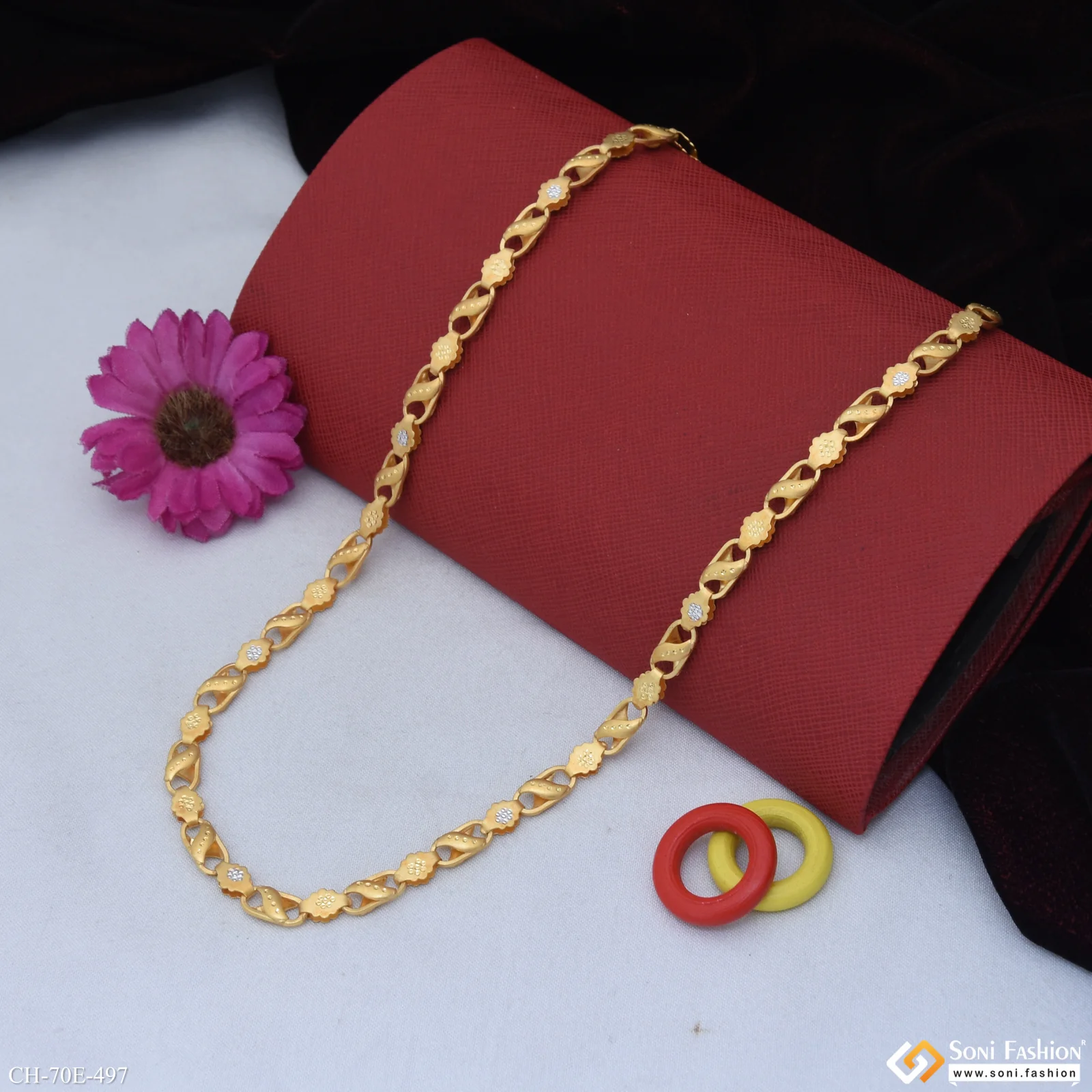 1 Gram Gold Plated 2 In 1 Kohli Chain for Men - Style E497 - Image 4