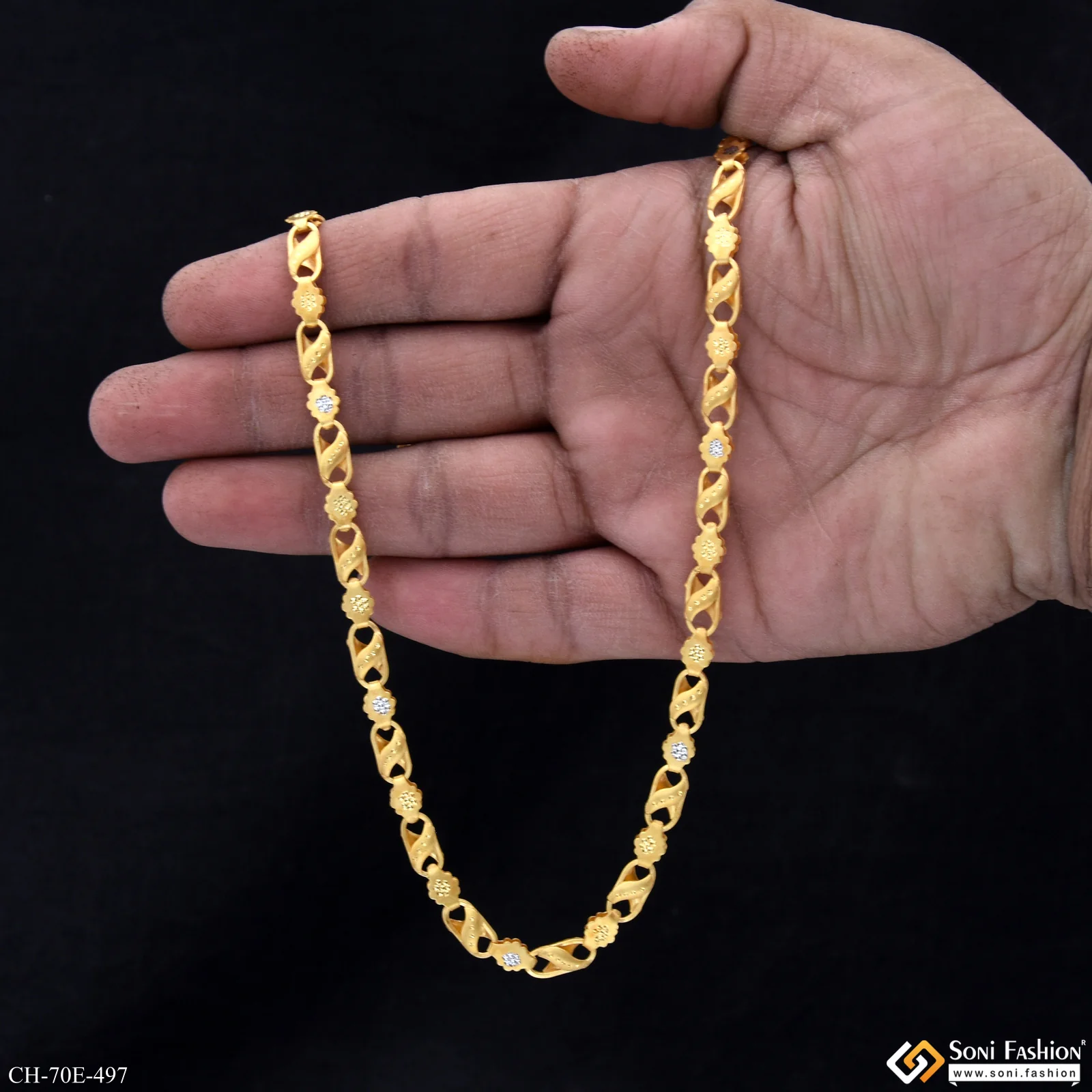1 Gram Gold Plated 2 In 1 Kohli Chain for Men - Style E497 - Image 7