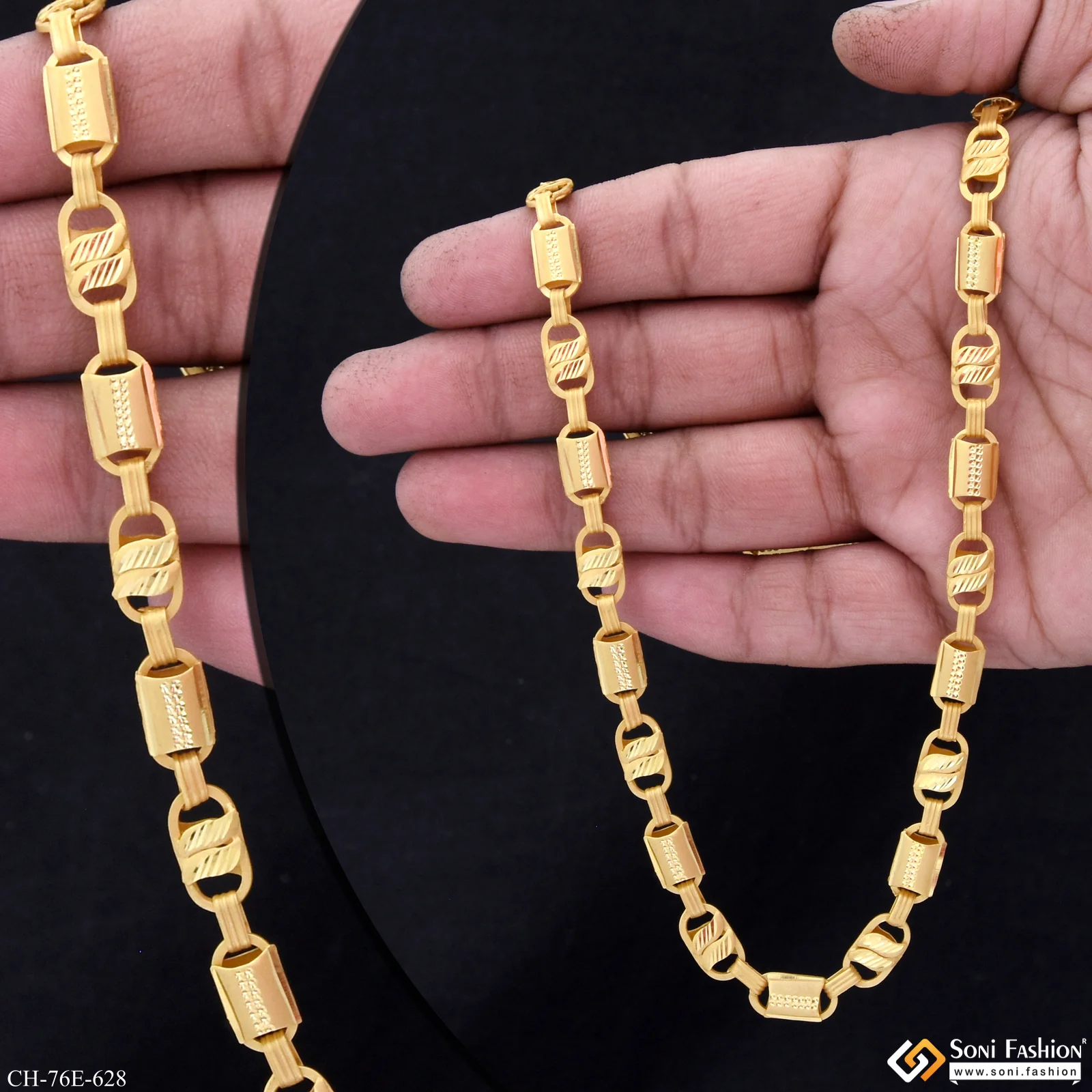 1 Gram Gold Plated 2 In 1 Kohli Chain for Men - Style E628
