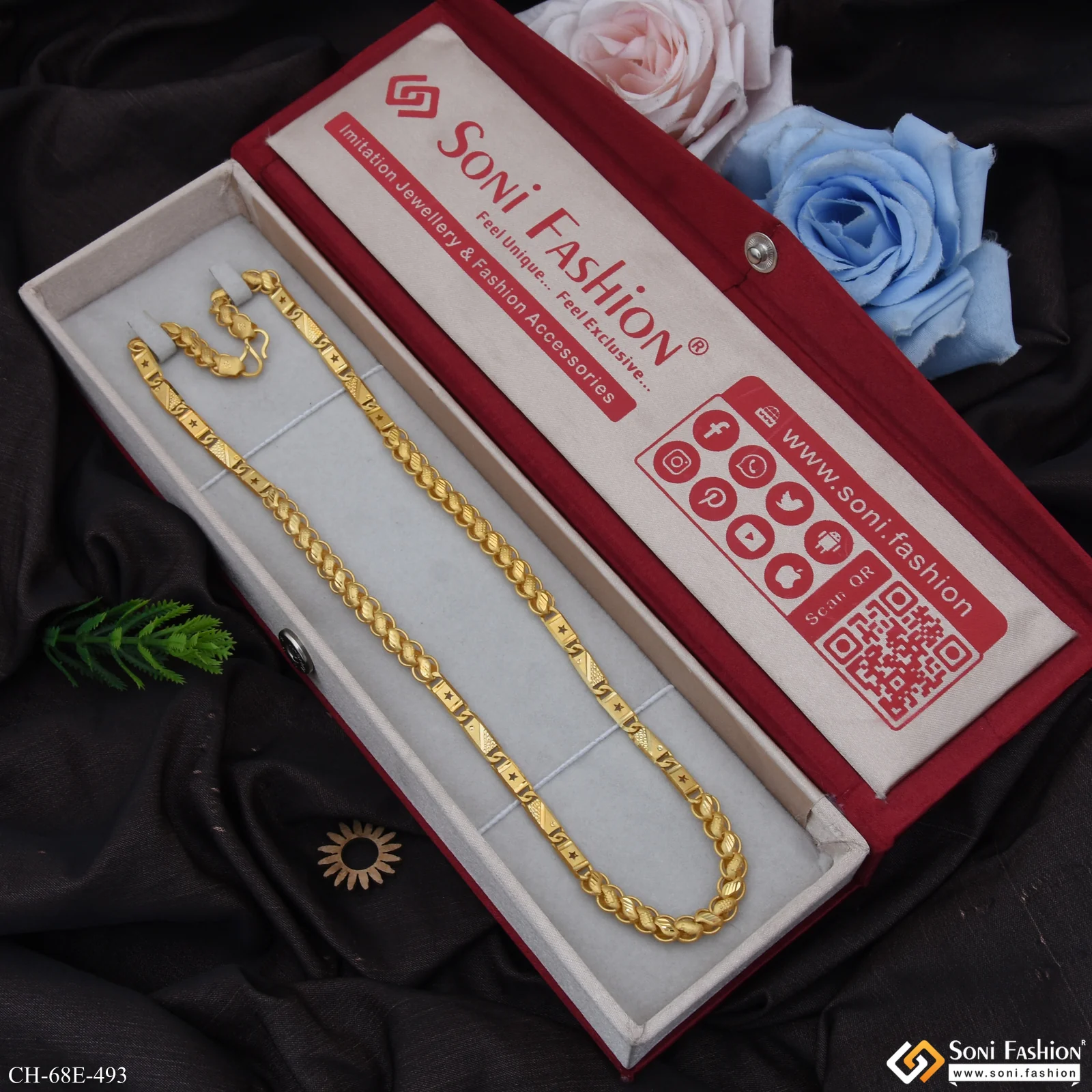 1 Gram Gold Plated 2 In 1 Kohli Nawabi Chain for Men - Style E493 - Image 3