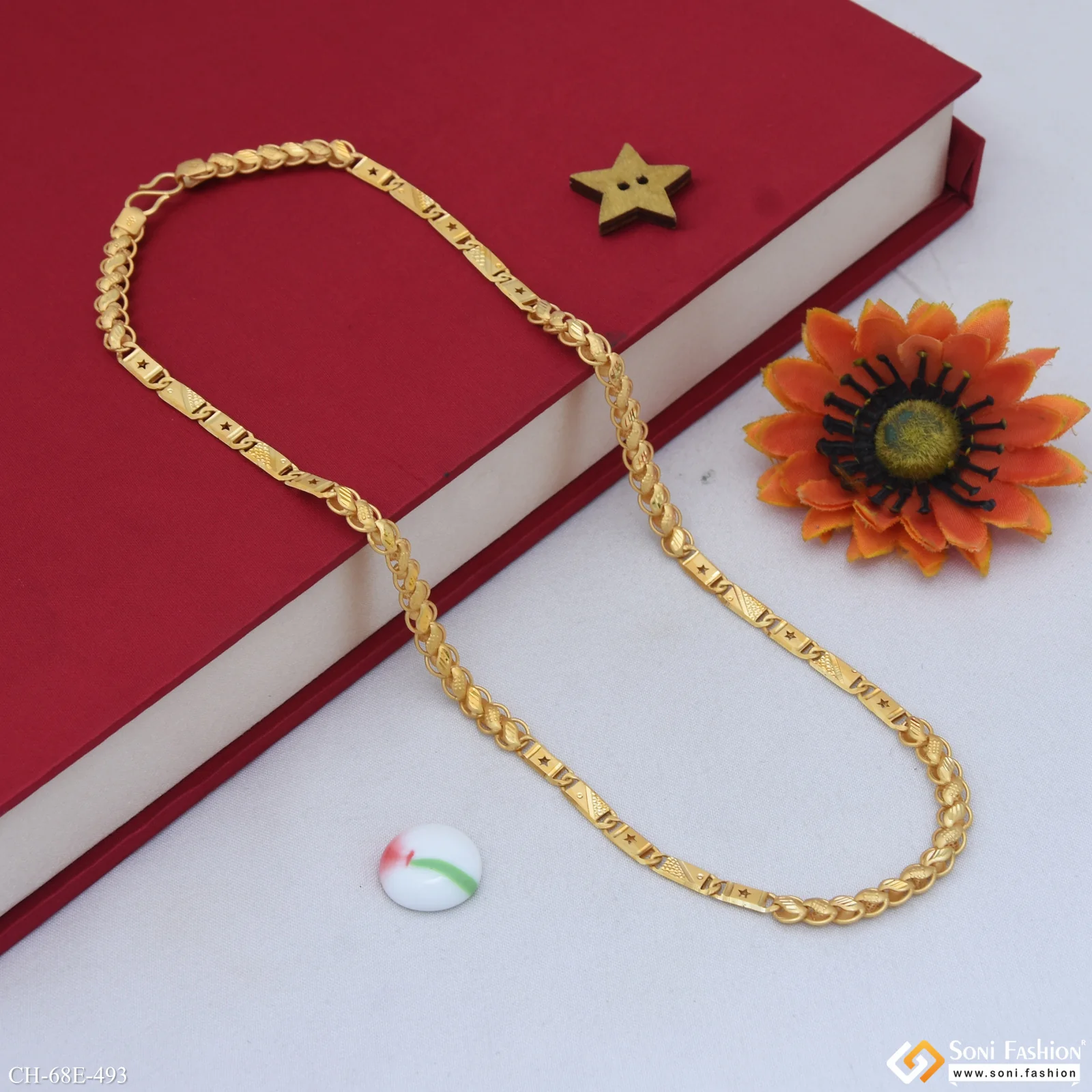1 Gram Gold Plated 2 In 1 Kohli Nawabi Chain for Men - Style E493 - Image 5