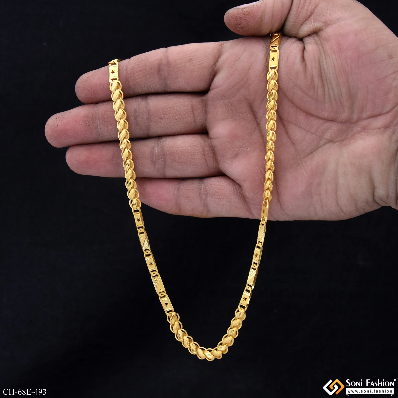 1 Gram Gold Plated 2 In 1 Kohli Nawabi Chain for Men - Style E493 - Image 7
