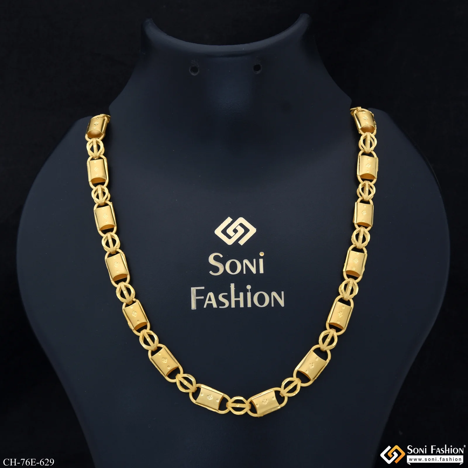 1 Gram Gold Plated 2 In 1 Nawabi Chain for Men - Style E629