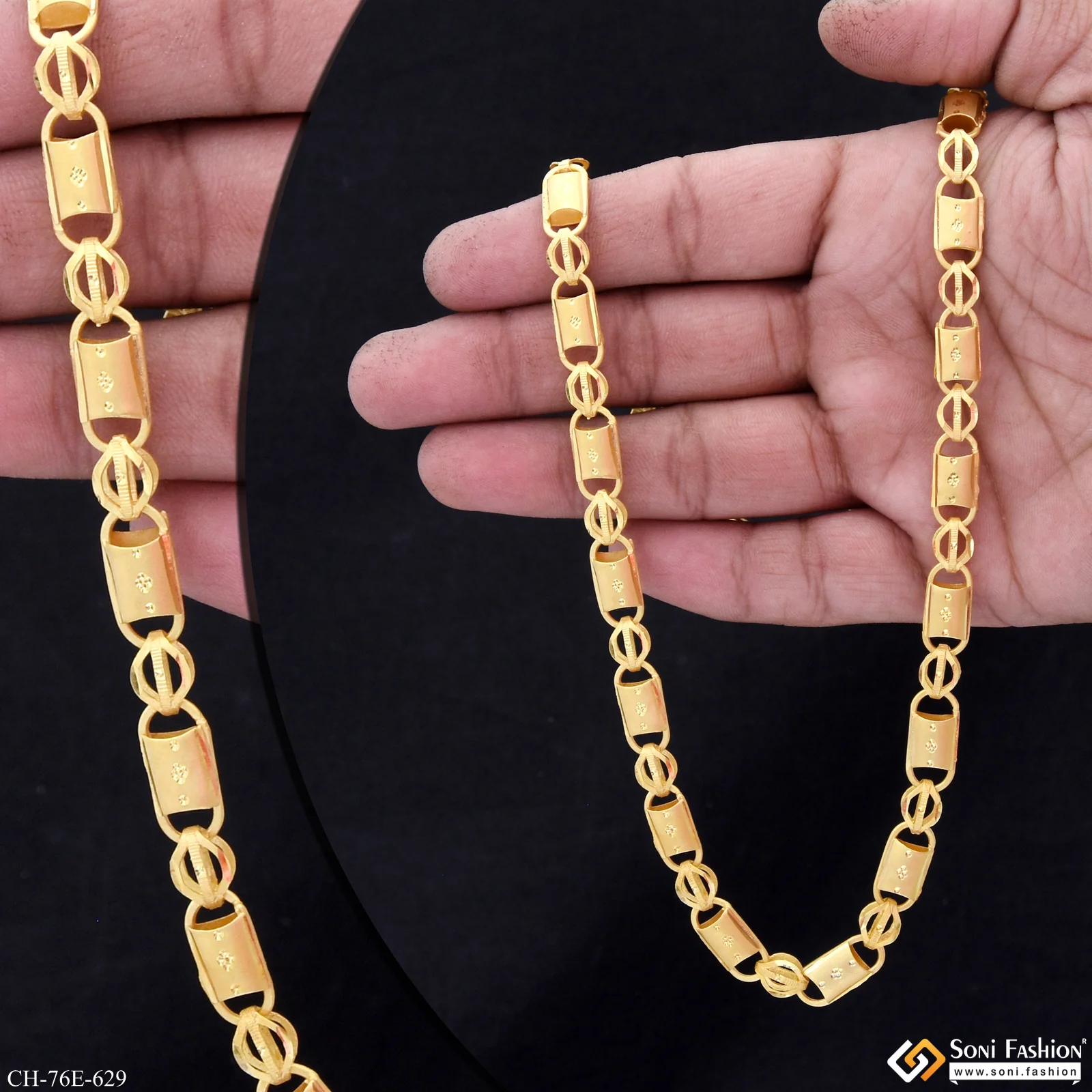 1 Gram Gold Plated 2 In 1 Nawabi Chain for Men - Style E629 - Image 2