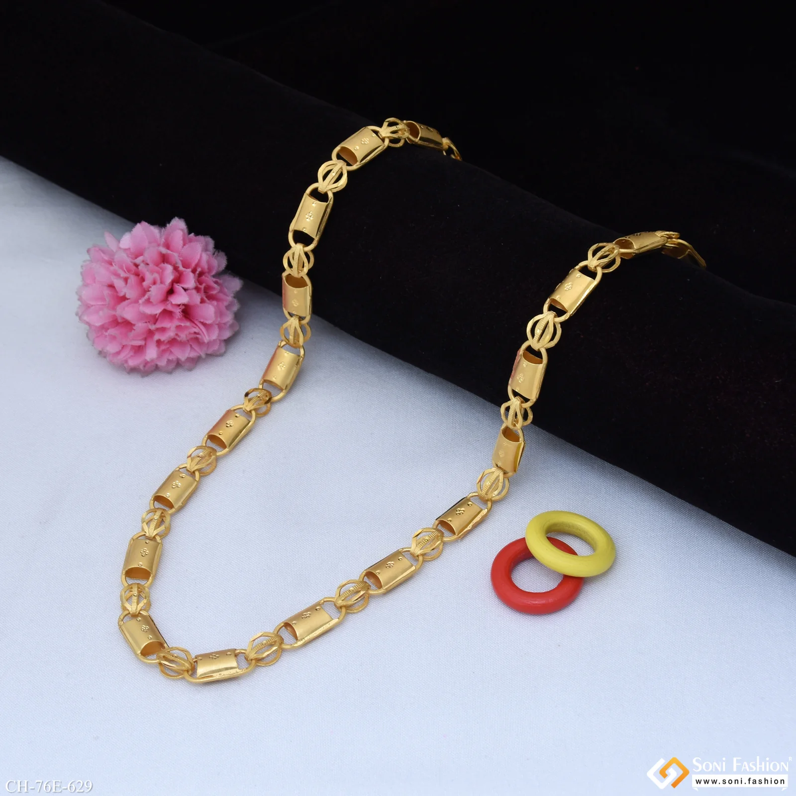 1 Gram Gold Plated 2 In 1 Nawabi Chain for Men - Style E629 - Image 4
