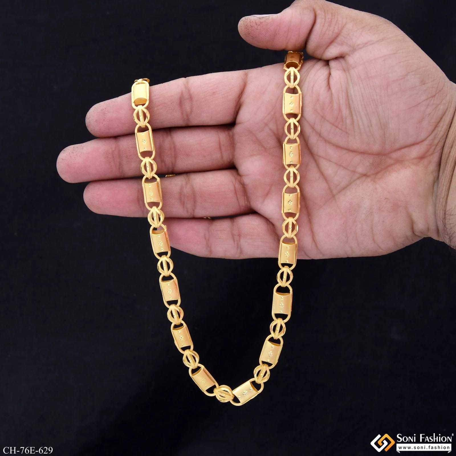 1 Gram Gold Plated 2 In 1 Nawabi Chain for Men - Style E629 - Image 6