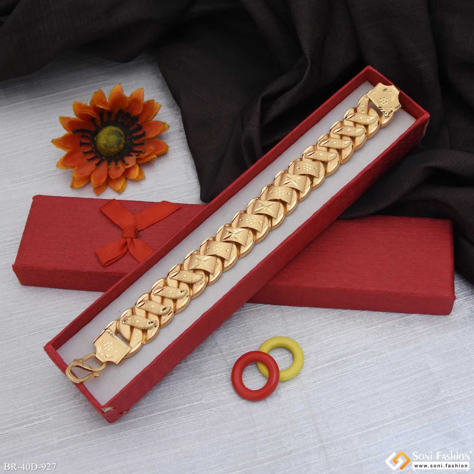 1 Gram Gold Plated 2 In 1 Pokal Bracelet for Men - Style D927 - Image 5
